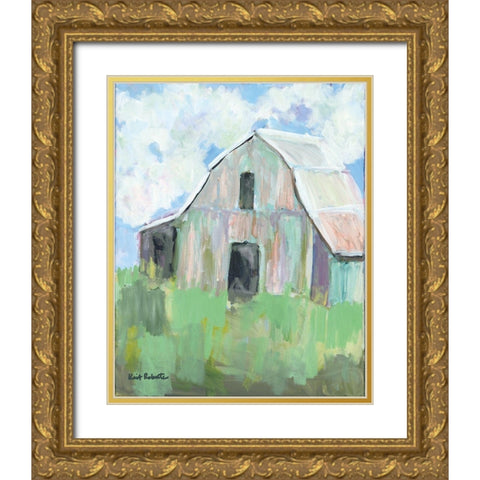 Pastel Barn I Gold Ornate Wood Framed Art Print with Double Matting by Roberts, Kait