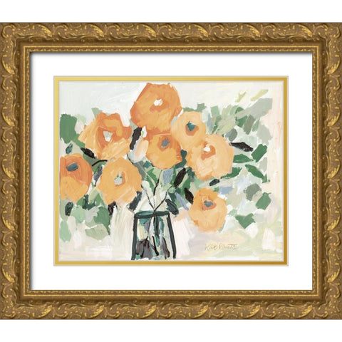 Blooms for Ruthie Gold Ornate Wood Framed Art Print with Double Matting by Roberts, Kait