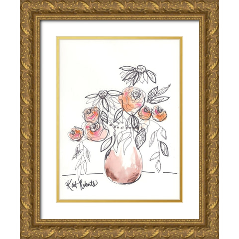 Peach Bellini II Gold Ornate Wood Framed Art Print with Double Matting by Roberts, Kait