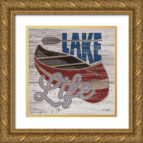 Lafe Life Canoe Gold Ornate Wood Framed Art Print with Double Matting by Sherrill, Kate