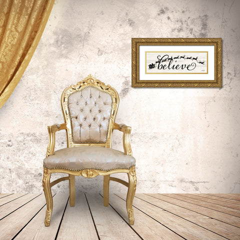 Believe Gold Ornate Wood Framed Art Print with Double Matting by Sherrill, Kate