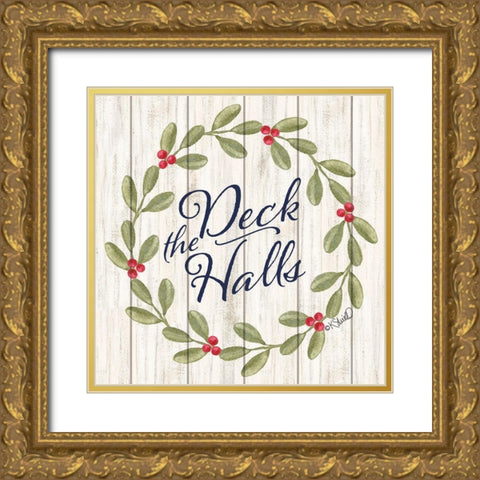 Deck the Halls     Gold Ornate Wood Framed Art Print with Double Matting by Sherrill, Kate