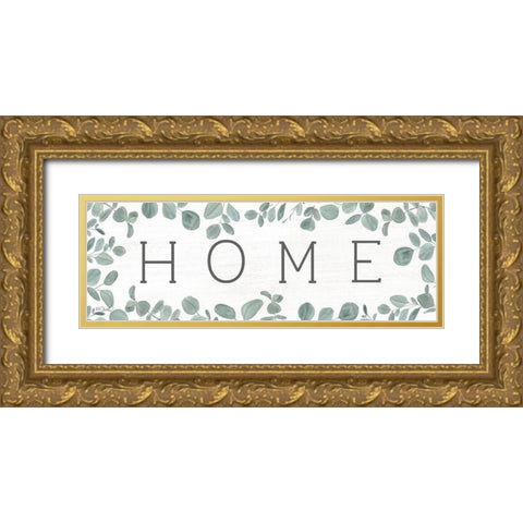 Home Eucalyptus I Gold Ornate Wood Framed Art Print with Double Matting by Sherrill, Kate