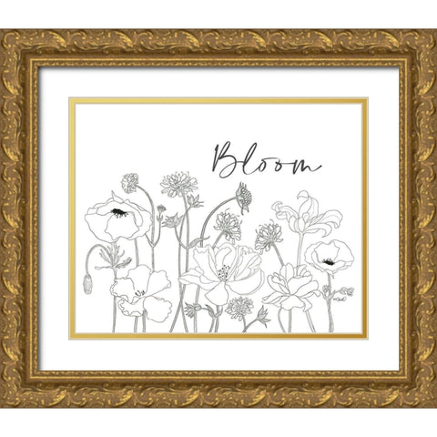 Flowers in Bloom Gold Ornate Wood Framed Art Print with Double Matting by Sherrill, Kate