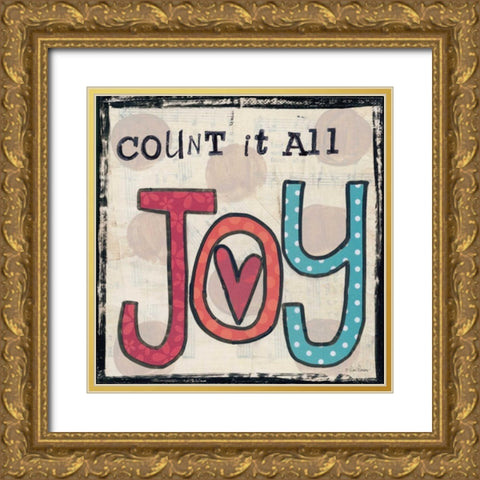 Count It All Joy Gold Ornate Wood Framed Art Print with Double Matting by Larson, Lisa