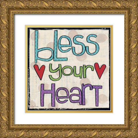 Bless Your Heart Gold Ornate Wood Framed Art Print with Double Matting by Larson, Lisa