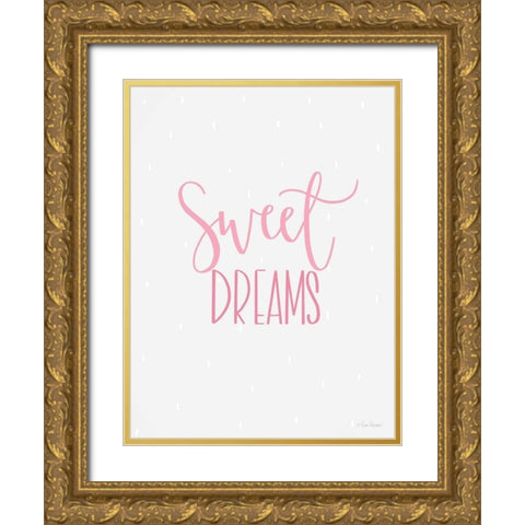 Sweet Dreams Gold Ornate Wood Framed Art Print with Double Matting by Larson, Lisa