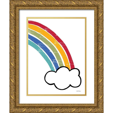 Happy Rainbow II Gold Ornate Wood Framed Art Print with Double Matting by Larson, Lisa