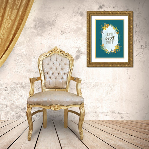 Home Sweet Home Gold Ornate Wood Framed Art Print with Double Matting by Larson, Lisa