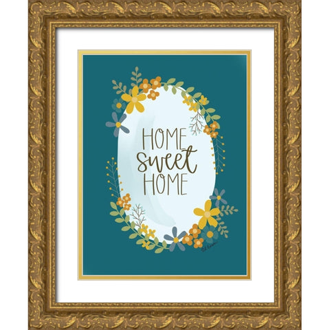 Home Sweet Home Gold Ornate Wood Framed Art Print with Double Matting by Larson, Lisa