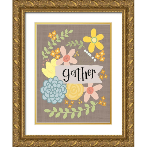 Gather Gold Ornate Wood Framed Art Print with Double Matting by Larson, Lisa