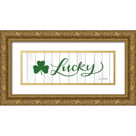 Lucky Gold Ornate Wood Framed Art Print with Double Matting by Larson, Lisa