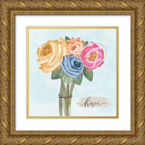Floral Hope Gold Ornate Wood Framed Art Print with Double Matting by Larson, Lisa