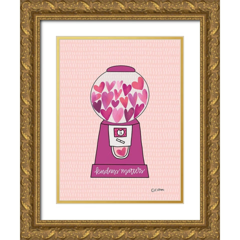 Kindness Matters Gold Ornate Wood Framed Art Print with Double Matting by Larson, Lisa