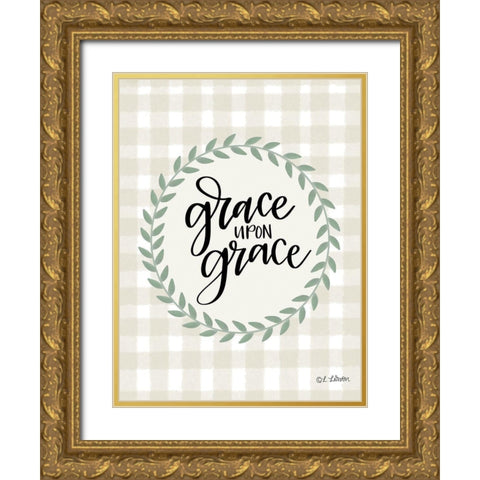 Grace upon Grace Gold Ornate Wood Framed Art Print with Double Matting by Larson, Lisa