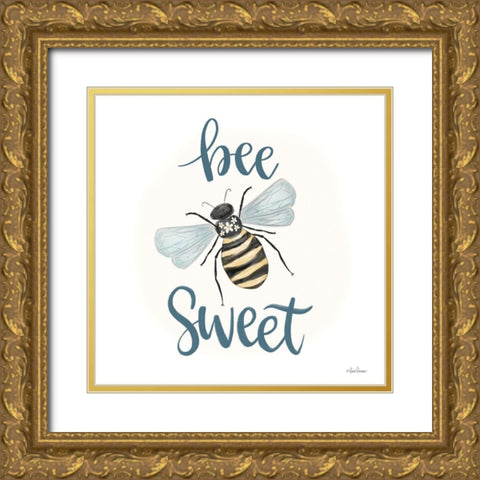 Bee Sweet Gold Ornate Wood Framed Art Print with Double Matting by Larson, Lisa