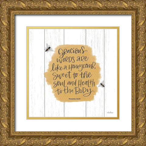 Gracious Words Gold Ornate Wood Framed Art Print with Double Matting by Larson, Lisa
