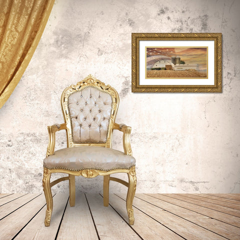American Farmland Gold Ornate Wood Framed Art Print with Double Matting by Deiter, Lori