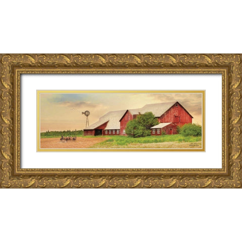 Brownsville Farm Gold Ornate Wood Framed Art Print with Double Matting by Deiter, Lori