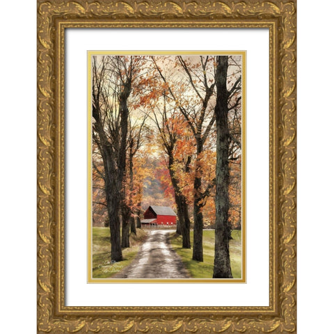On Those Country Roads Gold Ornate Wood Framed Art Print with Double Matting by Deiter, Lori