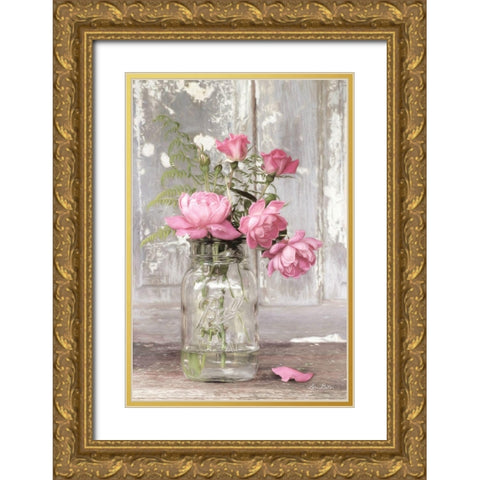 The True Rose    Gold Ornate Wood Framed Art Print with Double Matting by Deiter, Lori