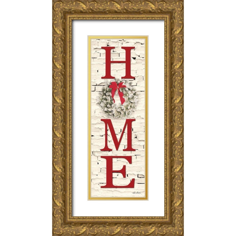 Christmas Home Gold Ornate Wood Framed Art Print with Double Matting by Deiter, Lori