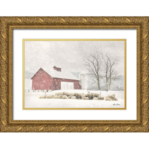 Talk is Sheep Gold Ornate Wood Framed Art Print with Double Matting by Deiter, Lori