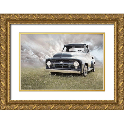 Stormy Field Gold Ornate Wood Framed Art Print with Double Matting by Deiter, Lori