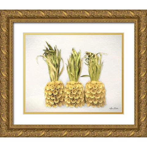 Pineapples     Gold Ornate Wood Framed Art Print with Double Matting by Deiter, Lori