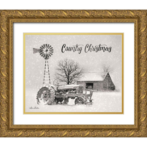 Country Christmas      Gold Ornate Wood Framed Art Print with Double Matting by Deiter, Lori