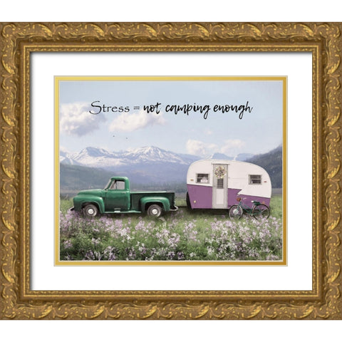 Camping Stress II Gold Ornate Wood Framed Art Print with Double Matting by Deiter, Lori