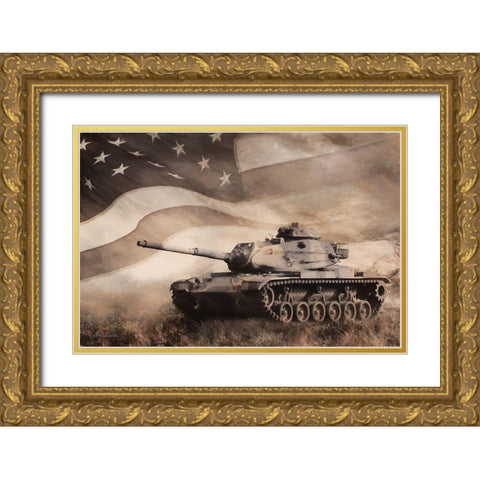 The Liberator Tank Gold Ornate Wood Framed Art Print with Double Matting by Deiter, Lori