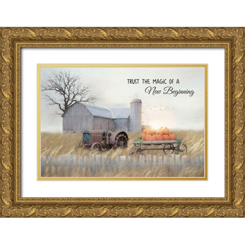 New Beginning Gold Ornate Wood Framed Art Print with Double Matting by Deiter, Lori