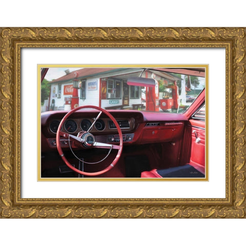 Pontiac GTO Pitstop Gold Ornate Wood Framed Art Print with Double Matting by Deiter, Lori
