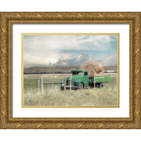 Hay for Sale Gold Ornate Wood Framed Art Print with Double Matting by Deiter, Lori