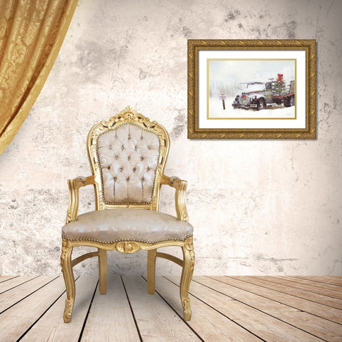 Wyoming Tree Farm Gold Ornate Wood Framed Art Print with Double Matting by Deiter, Lori