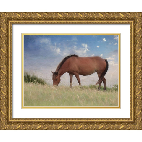 Assataegue Horse Gold Ornate Wood Framed Art Print with Double Matting by Deiter, Lori