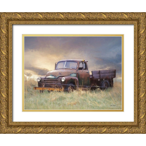 Rusty Chevy Gold Ornate Wood Framed Art Print with Double Matting by Deiter, Lori