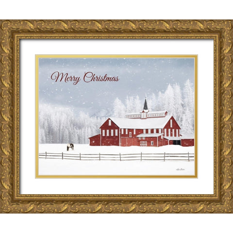 Lava Mt. Horse Farm Gold Ornate Wood Framed Art Print with Double Matting by Deiter, Lori
