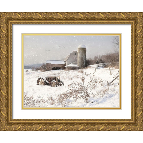 Simple Country Christmas  Gold Ornate Wood Framed Art Print with Double Matting by Deiter, Lori