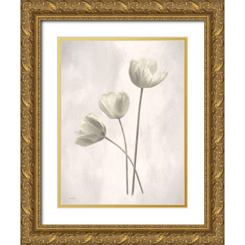 Bleached Tulips I Gold Ornate Wood Framed Art Print with Double Matting by Deiter, Lori