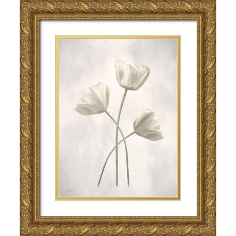 Bleached Tulips II Gold Ornate Wood Framed Art Print with Double Matting by Deiter, Lori