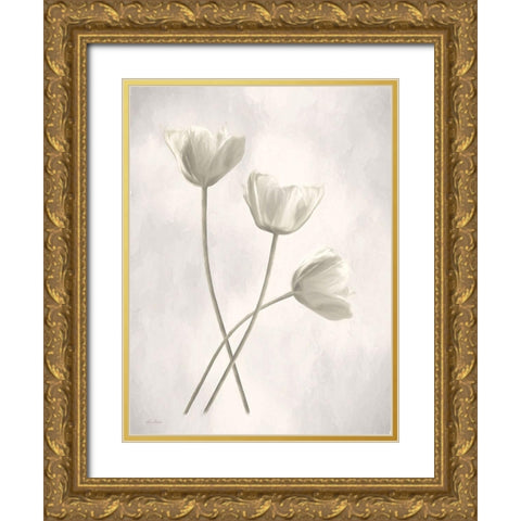 Bleached Tulips III Gold Ornate Wood Framed Art Print with Double Matting by Deiter, Lori