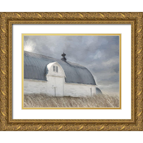 Blue and Gray Day Gold Ornate Wood Framed Art Print with Double Matting by Deiter, Lori