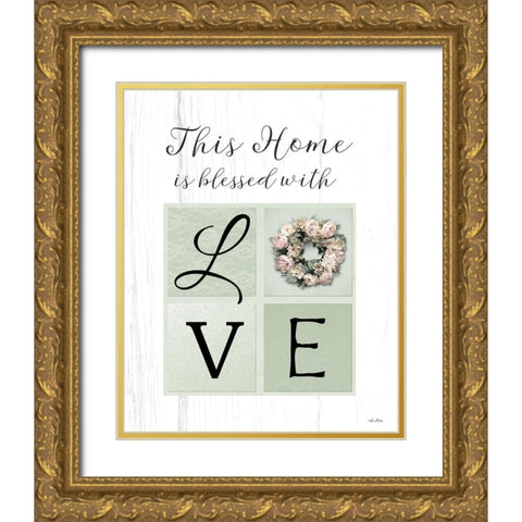 Blessed With Love Gold Ornate Wood Framed Art Print with Double Matting by Deiter, Lori