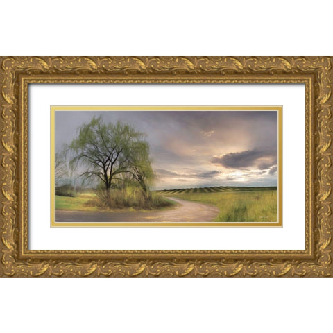Willow Lane Gold Ornate Wood Framed Art Print with Double Matting by Deiter, Lori