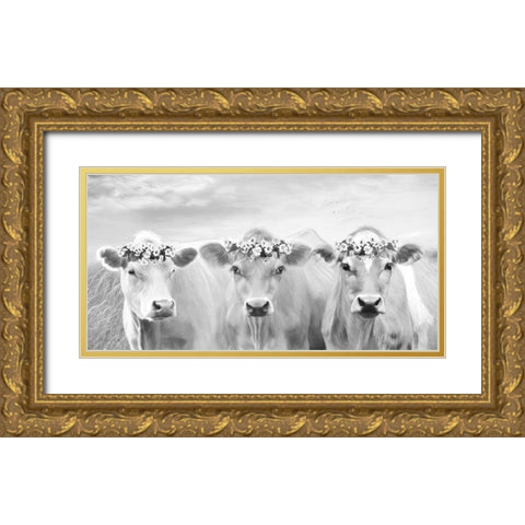 The Flower Girls Gold Ornate Wood Framed Art Print with Double Matting by Deiter, Lori