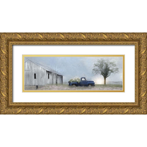 Jonestown Barn Gold Ornate Wood Framed Art Print with Double Matting by Deiter, Lori