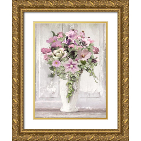 Let Love Bloom    Gold Ornate Wood Framed Art Print with Double Matting by Deiter, Lori