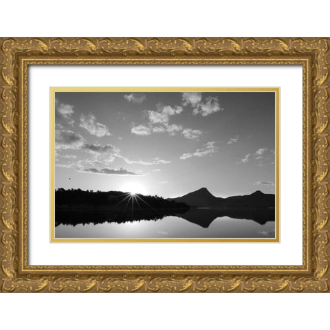 Estes Lake Sunrise   Gold Ornate Wood Framed Art Print with Double Matting by Deiter, Lori